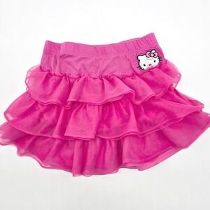 Hello Kitty Sanrio 2016 Hot Pink Tiered Tutu Skirt Girls Size M 7/8